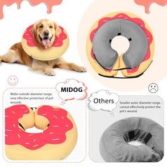 MIDOG donut cone red material close-up highlights breathable fabric and easy-clean design.