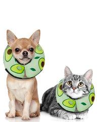 MIDOG inflatable donut cone avocado XS front view prevents licking while keeping comfort.