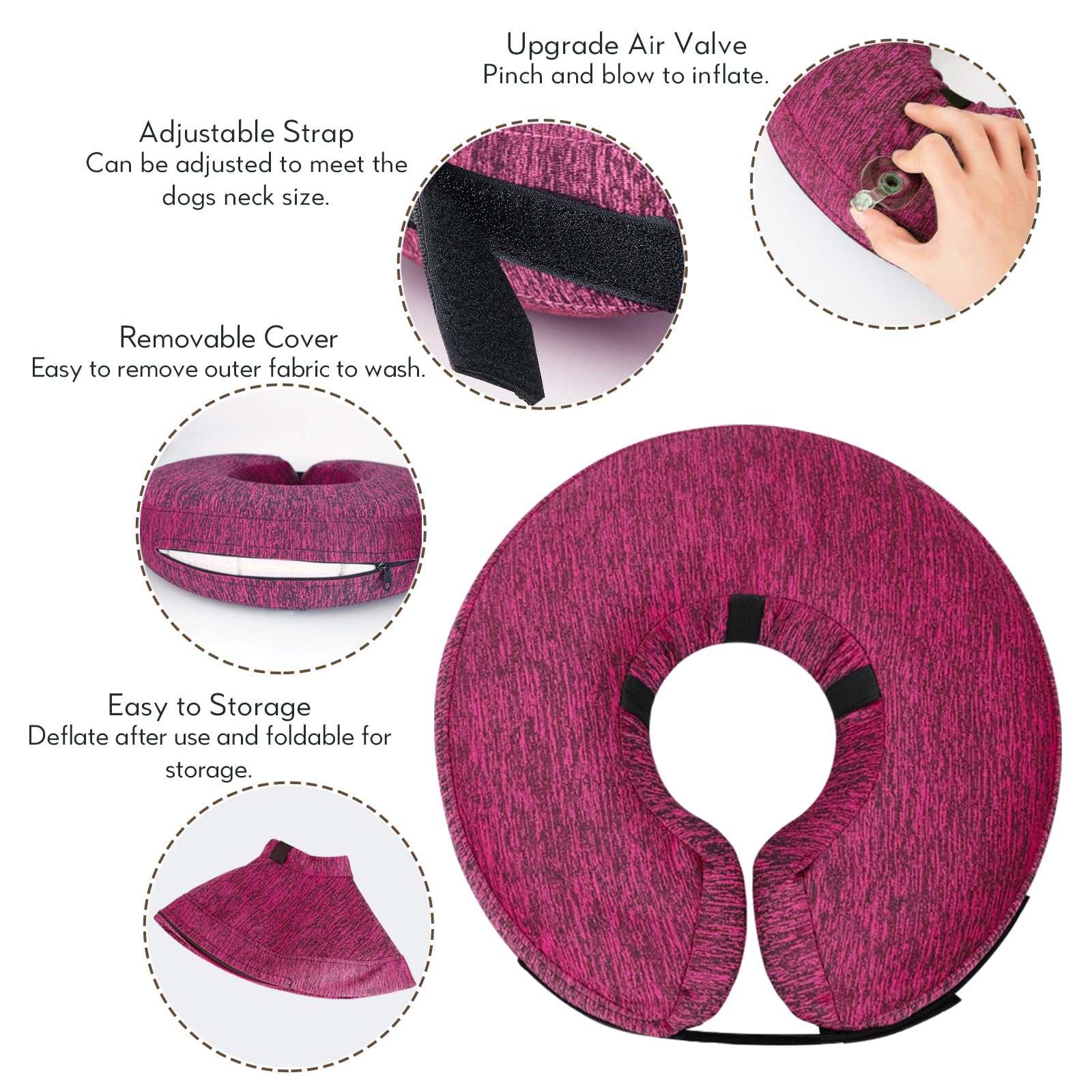 MIDOG inflatable-donut-cone-breathable-material provides comfort during long wear.
