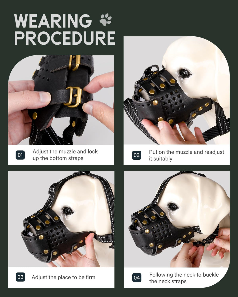 MIDOG leather muzzle easy-clean and care routine.