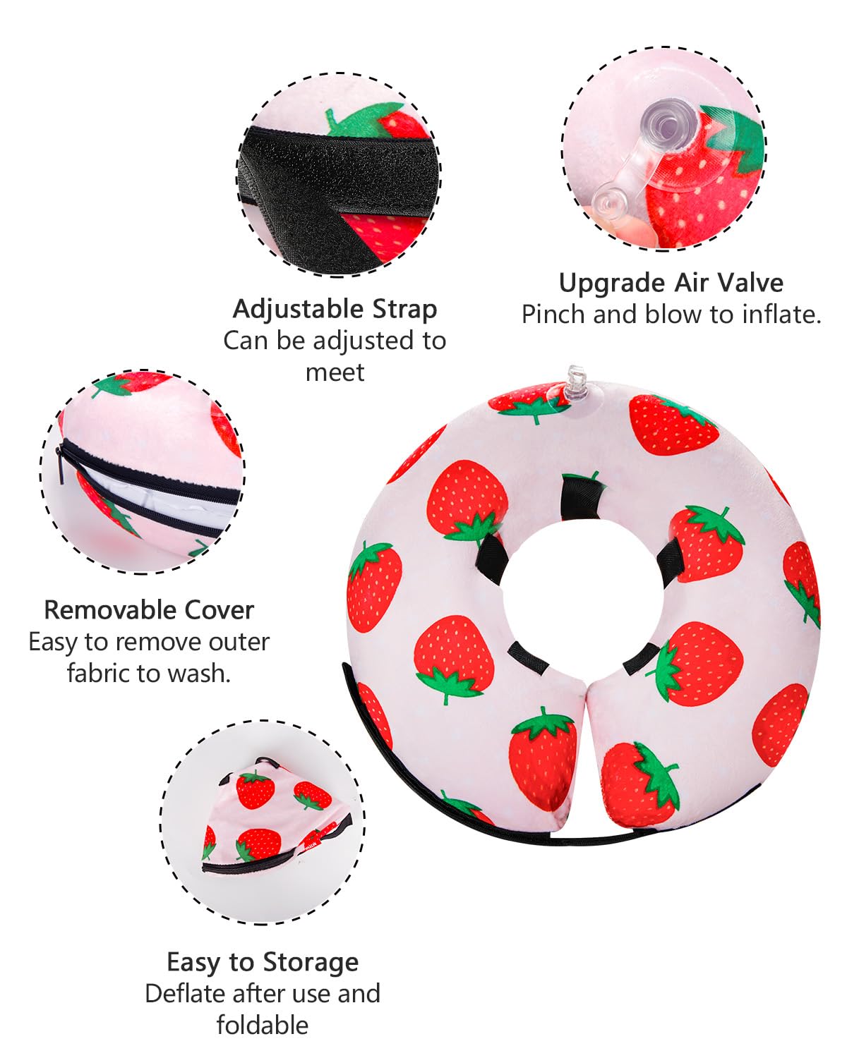 MIDOG non-stick fabric is easy to clean strawberry xs