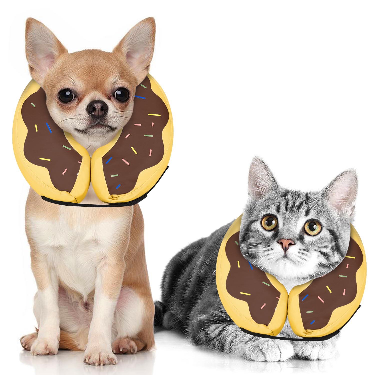 MIDOG soft inflatable donut cone pillow helps calm recovery while preventing licking