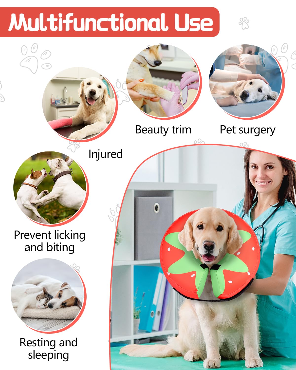 MIDOG donut e-collar deflates quickly for travel and compact storage