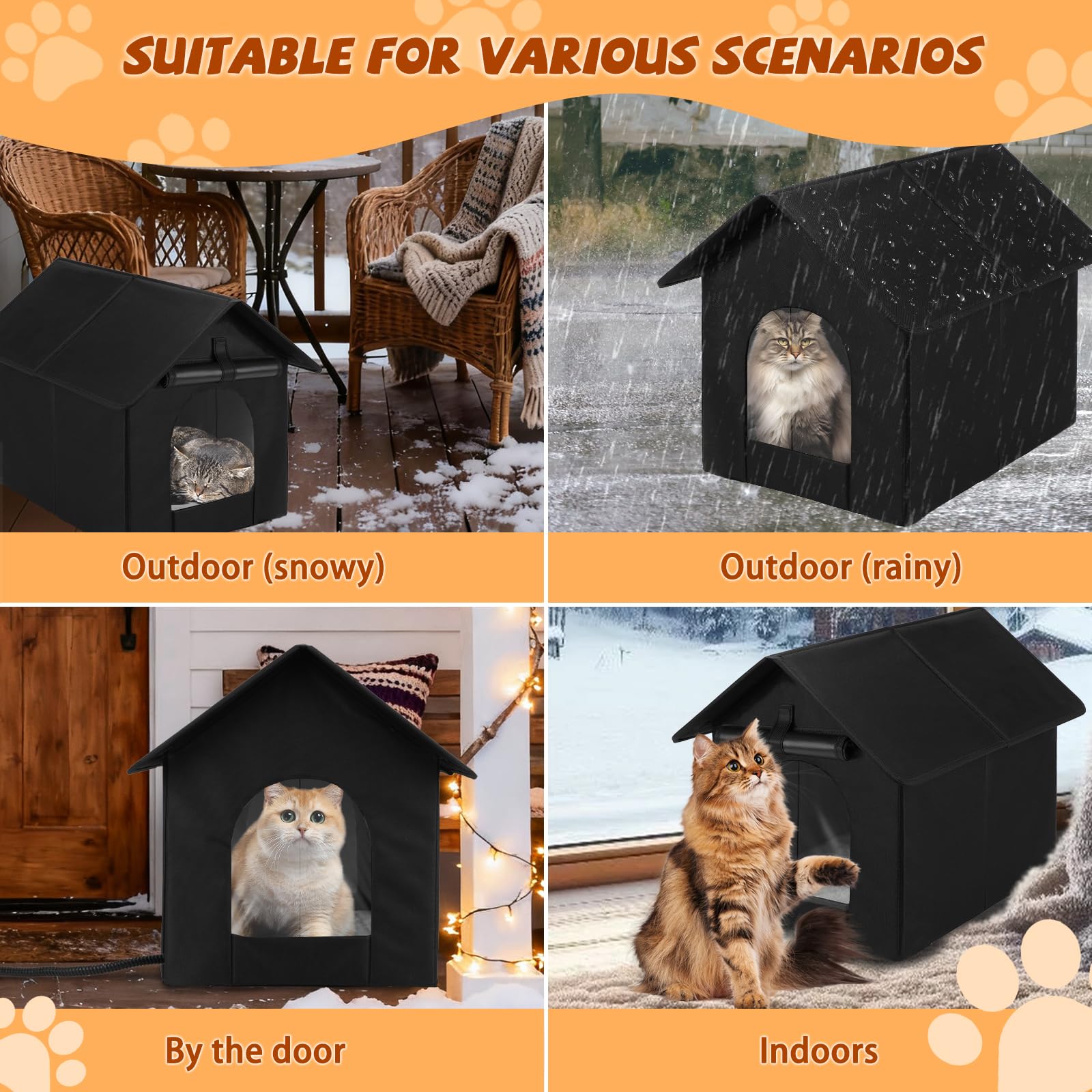 Midollarle weatherproof material protects cats from wind and rain