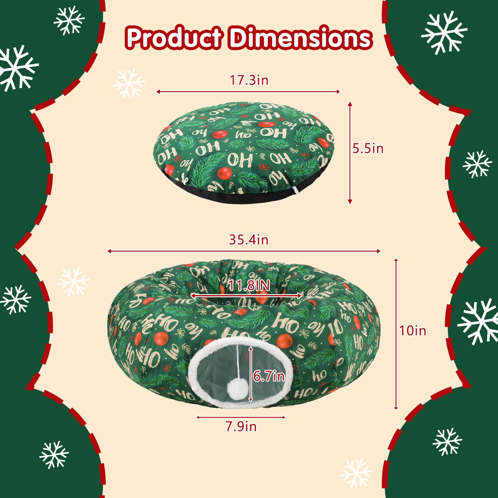 Midollarle cat tunnel soft-warm lining enhances pet comfort during lounging.