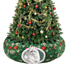 Midollarle Christmas cat tunnel skirt offers festive decor and a cozy hideaway.
