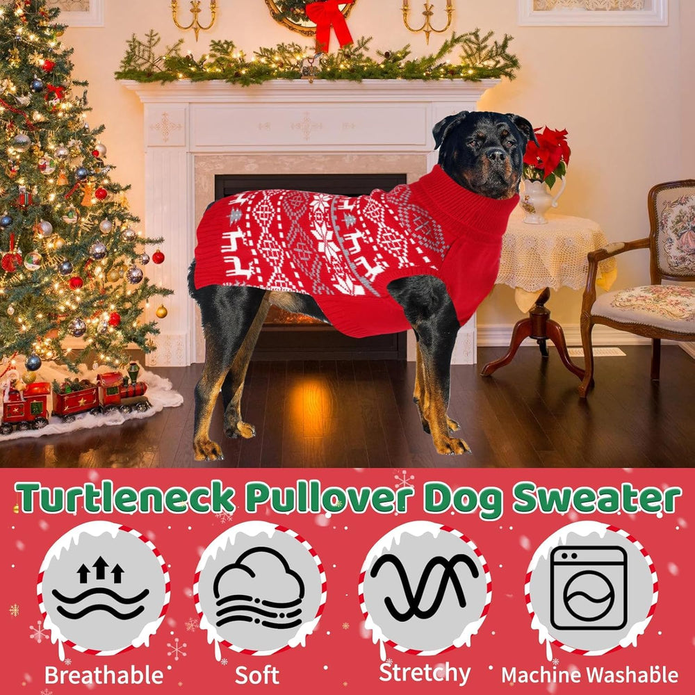 Midollarle extra-large dog Christmas sweater knit texture closeup highlights cozy fabric
