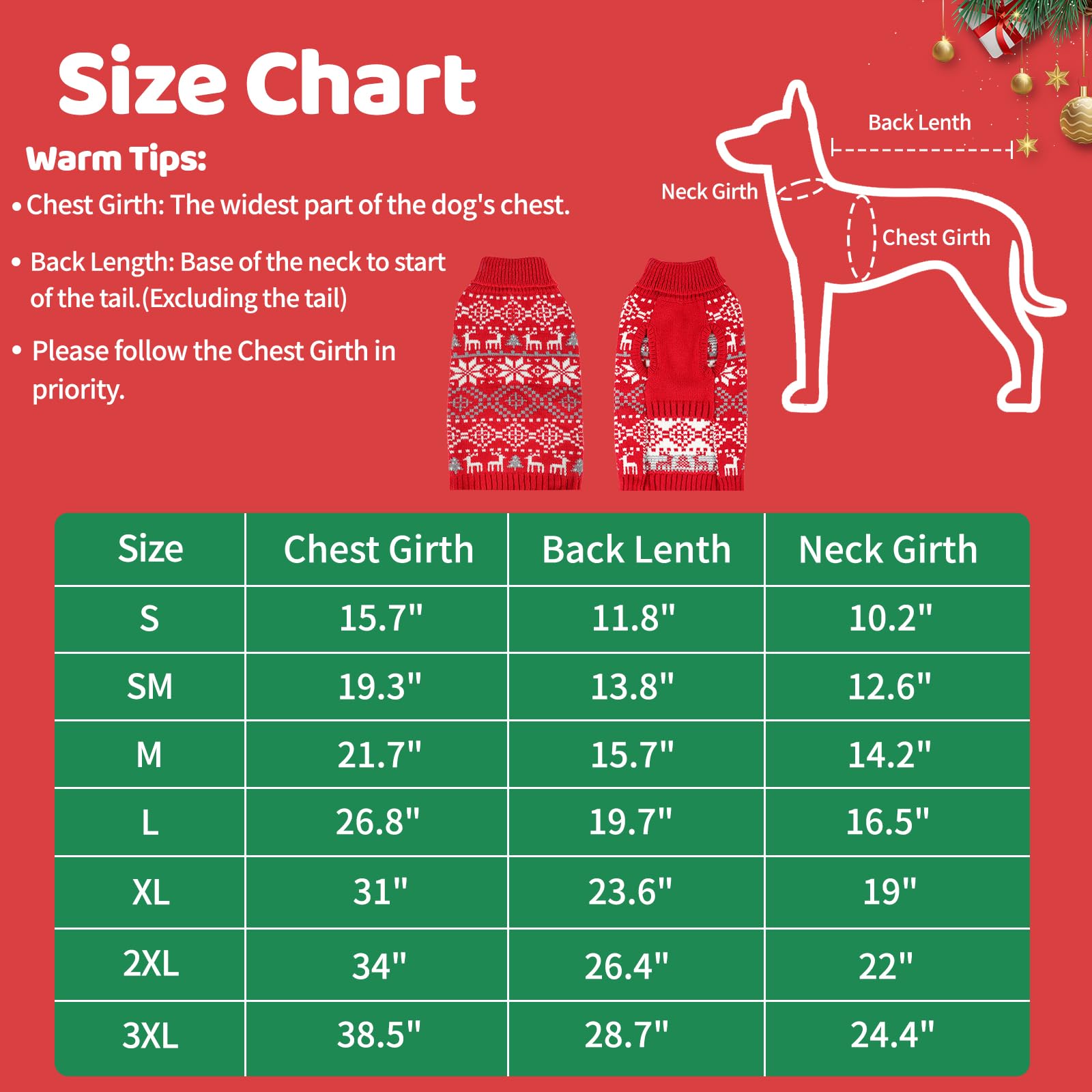 Midollarle extra-large dog Christmas sweater turtleneck detail for windproof warmth on cold walks