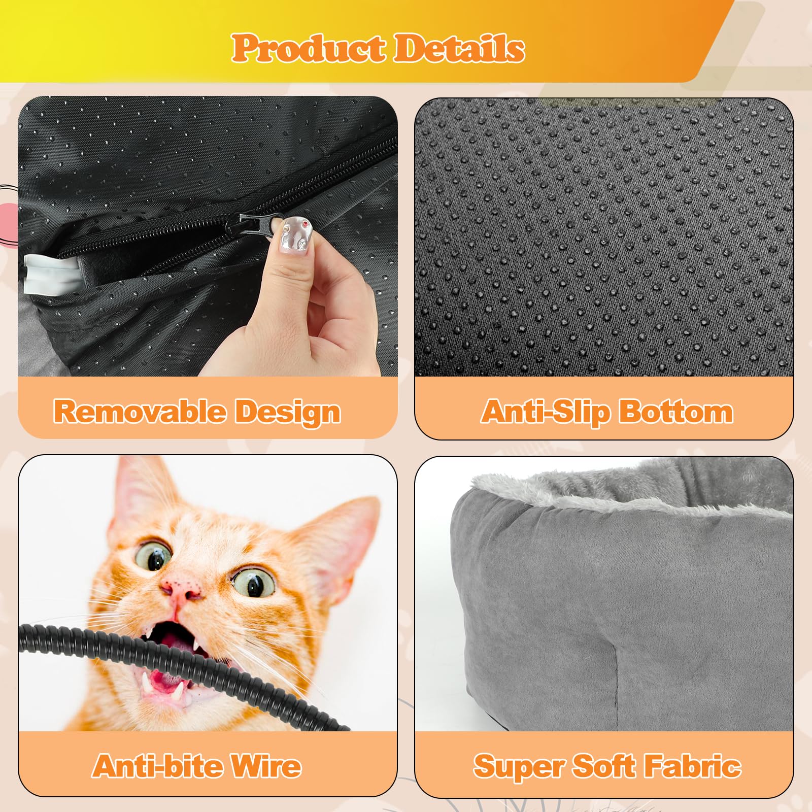 Midollarle heated cat bed placed in living room for cozy lounging.