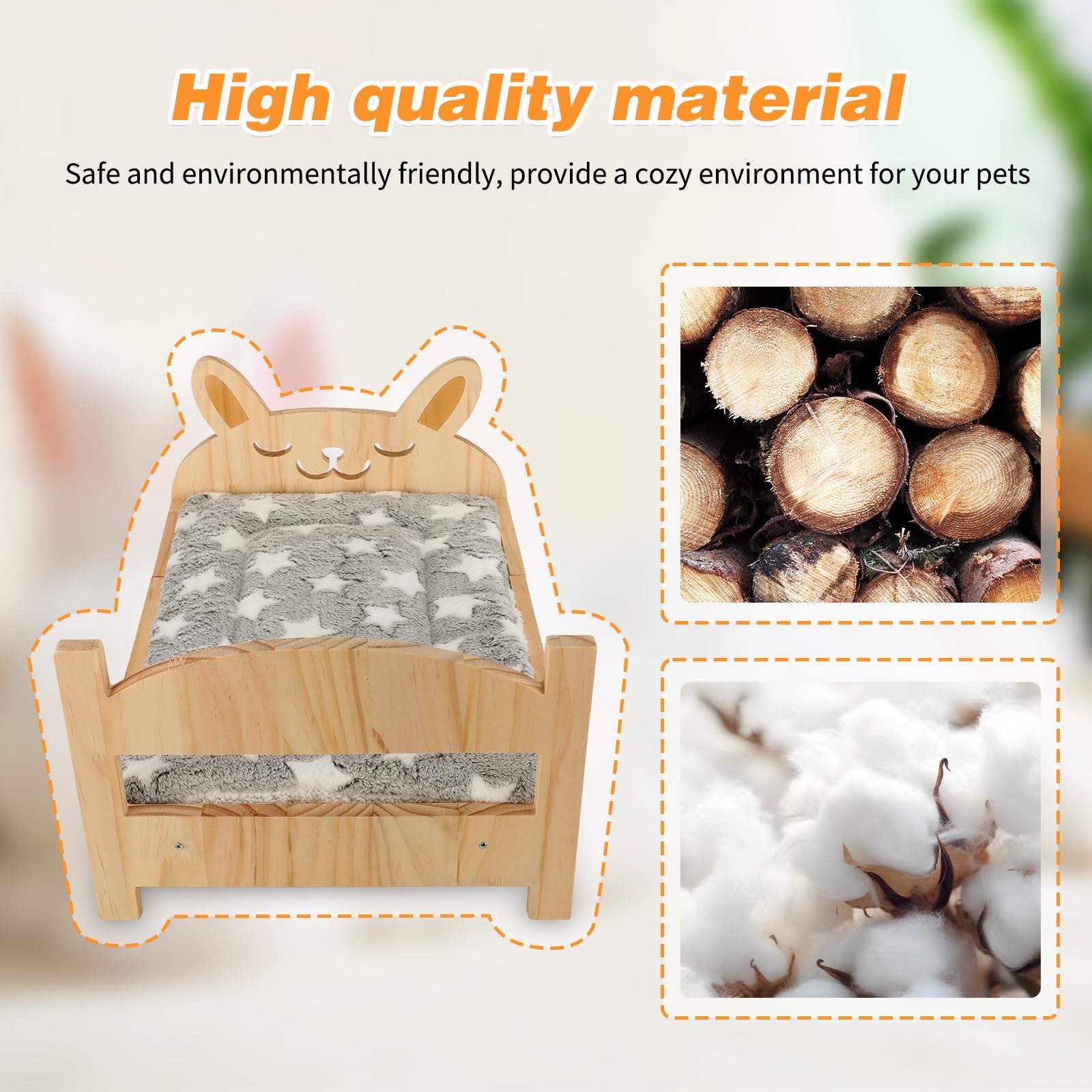 Midollarle rabbit bed elevated design demonstrates air circulation under the sleeping area.