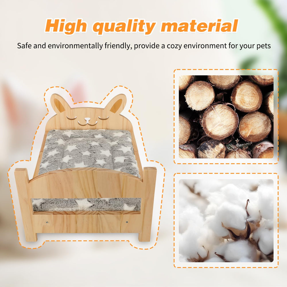 Midollarle rabbit bed elevated design demonstrates air circulation under the sleeping area.