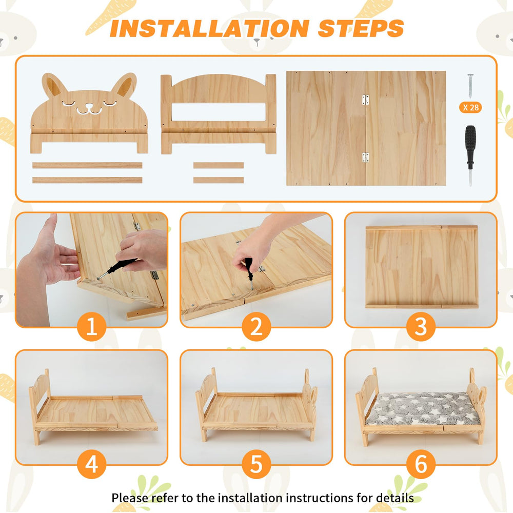 Midollarle rabbit bed separable for cleaning demonstrates easy maintenance and storage.