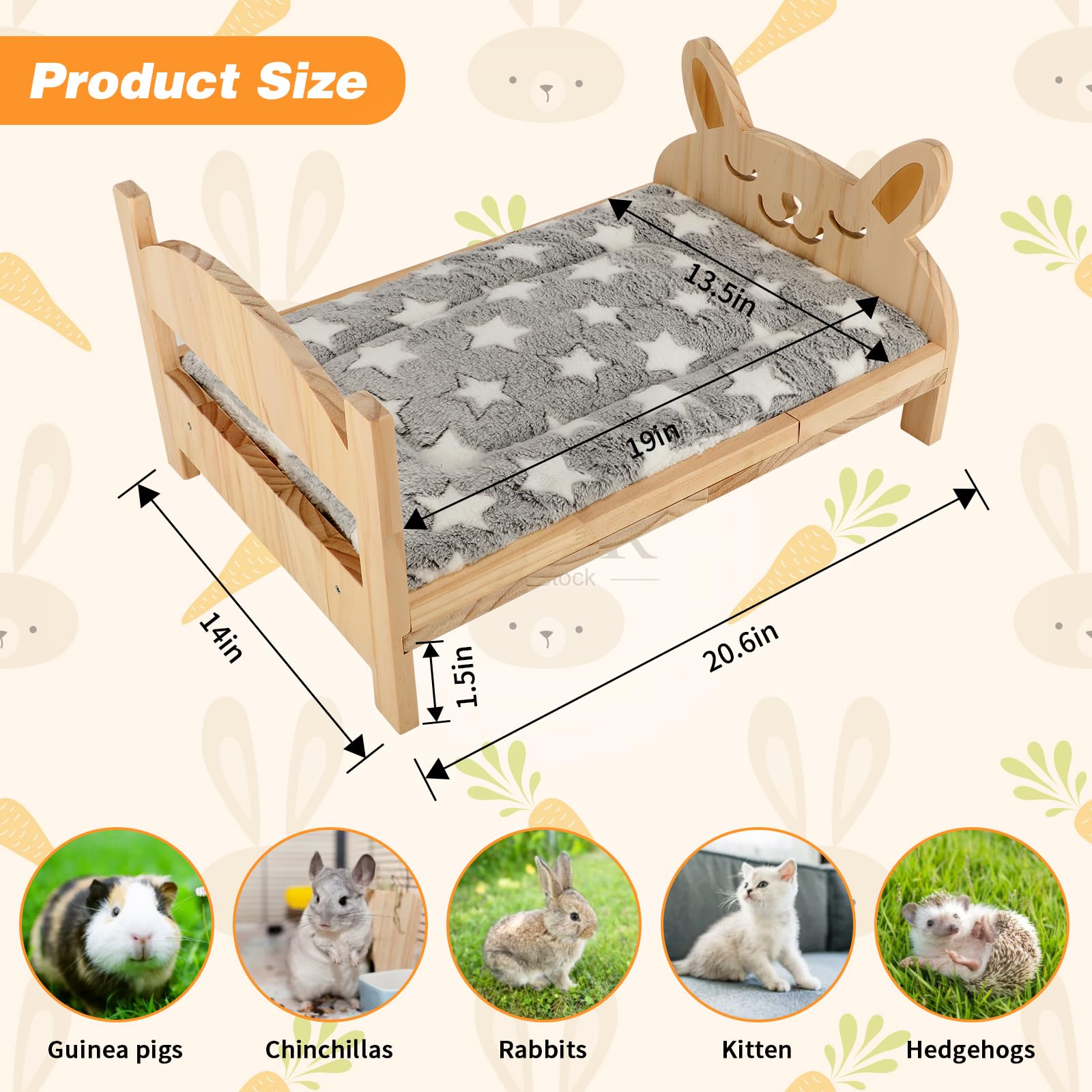Midollarle rabbit bed soft mat closeup highlights a cozy cotton cover and plush comfort.