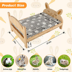 Midollarle rabbit bed soft mat closeup highlights a cozy cotton cover and plush comfort.
