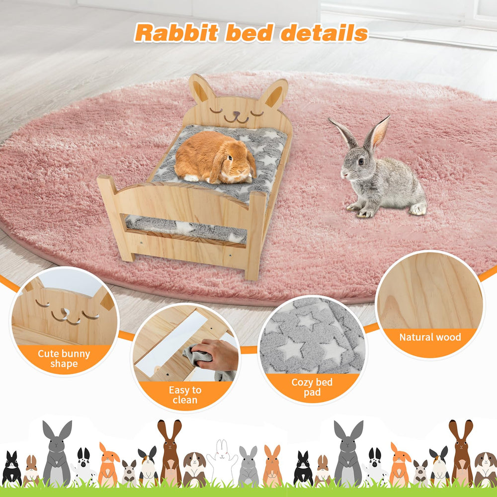 Midollarle rabbit bed warm cotton mattress offers inviting sleep surface for small pets.