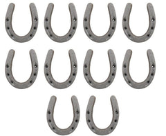 Midwest Craft House small cast iron horseshoes pack-10 provides durable rustic décor accents.