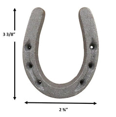Midwest Craft House horseshoes side view highlights compact size for shelves.