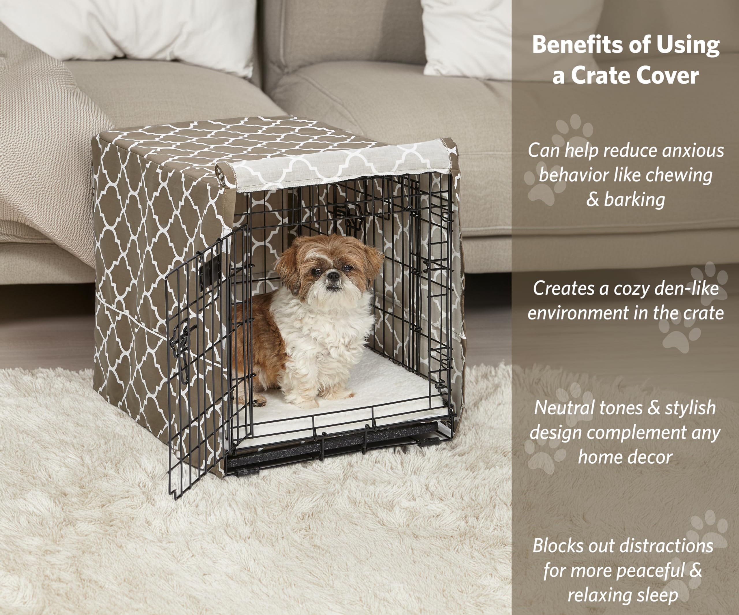 MidWest Homes for Pets 24-inch crate cover fits standard crates for secure setup.
