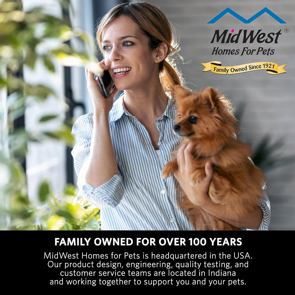 MidWest Homes for Pets crate cover 1-year warranty and support.