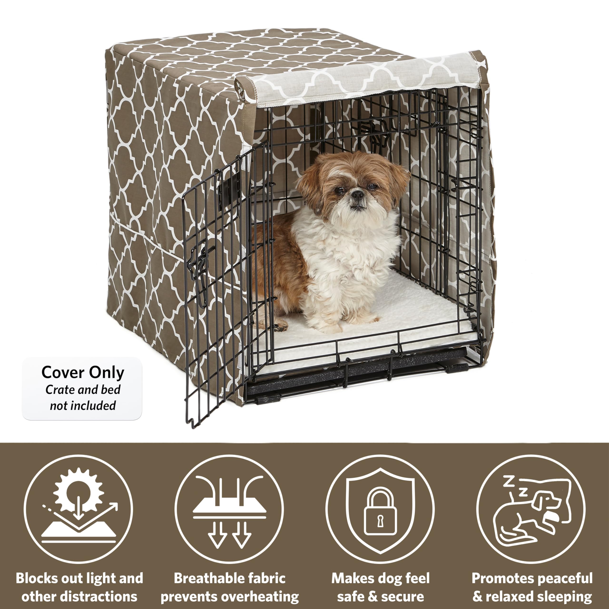MidWest Homes for Pets crate cover privacy design promotes calm environments.