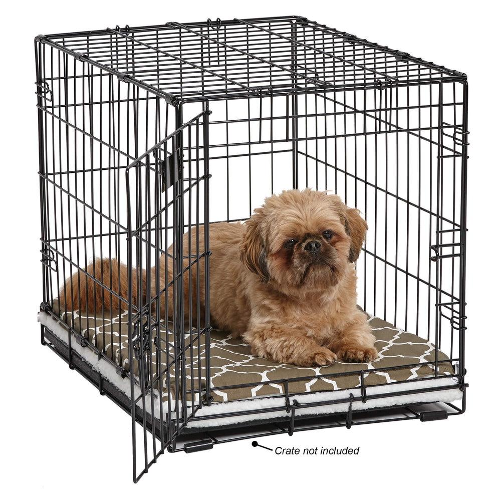 MidWest Homes for Pets crate pad hidden zipper cover – easy removal for quick washing.