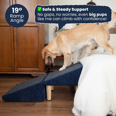 Miemie's Corner 3-in-1 Dog Ramp side view with open storage shows a spacious lift-out bin