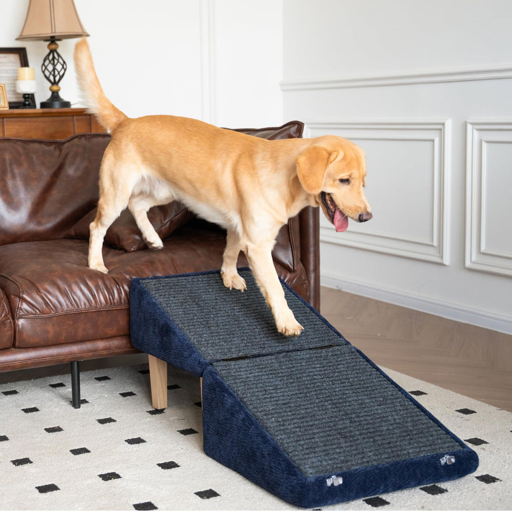 Miemie's Corner 3-in-1 Dog Ramp space-saving design blends with living room decor