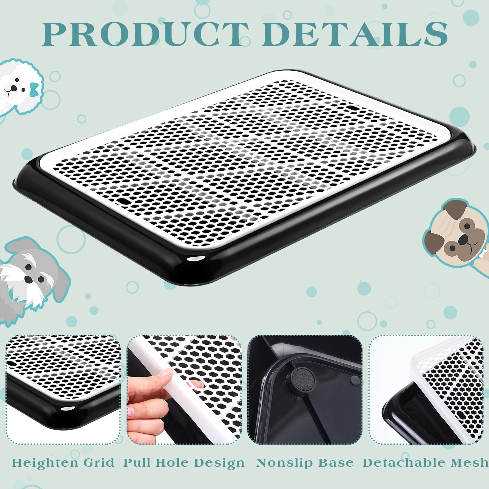 Mifoci dog potty tray full size 19.7x14.2x1.2 inches offers roomy space