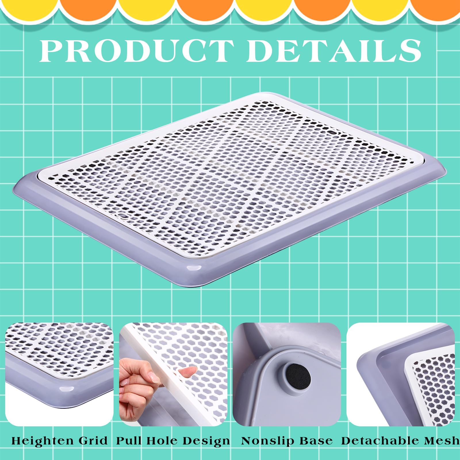 Mifoci portable pee pad holder features bottom tray for easy transport.