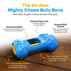 Mighty Chewz holder in use as dog chews during active chewing