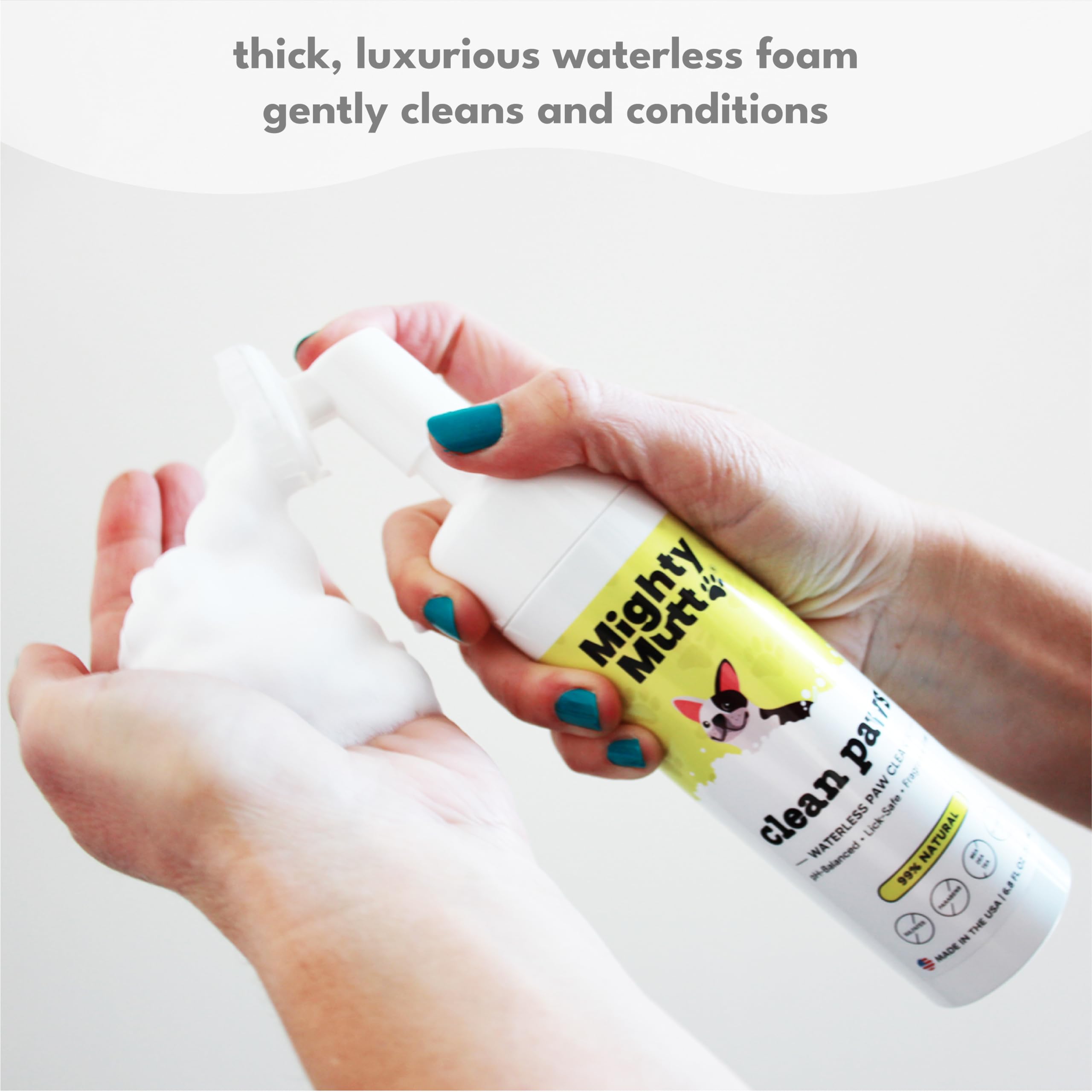 Mighty Mutt silicone brush-cleaner highlighting deep cleaning between toes and pads