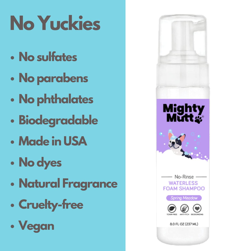 Mighty Mutt spring meadow scent deodorizing action for fresh, long-lasting coat