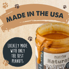 Mighty Paw Barkn Butter spread on a dog treat demonstrates pet-friendly flavor.