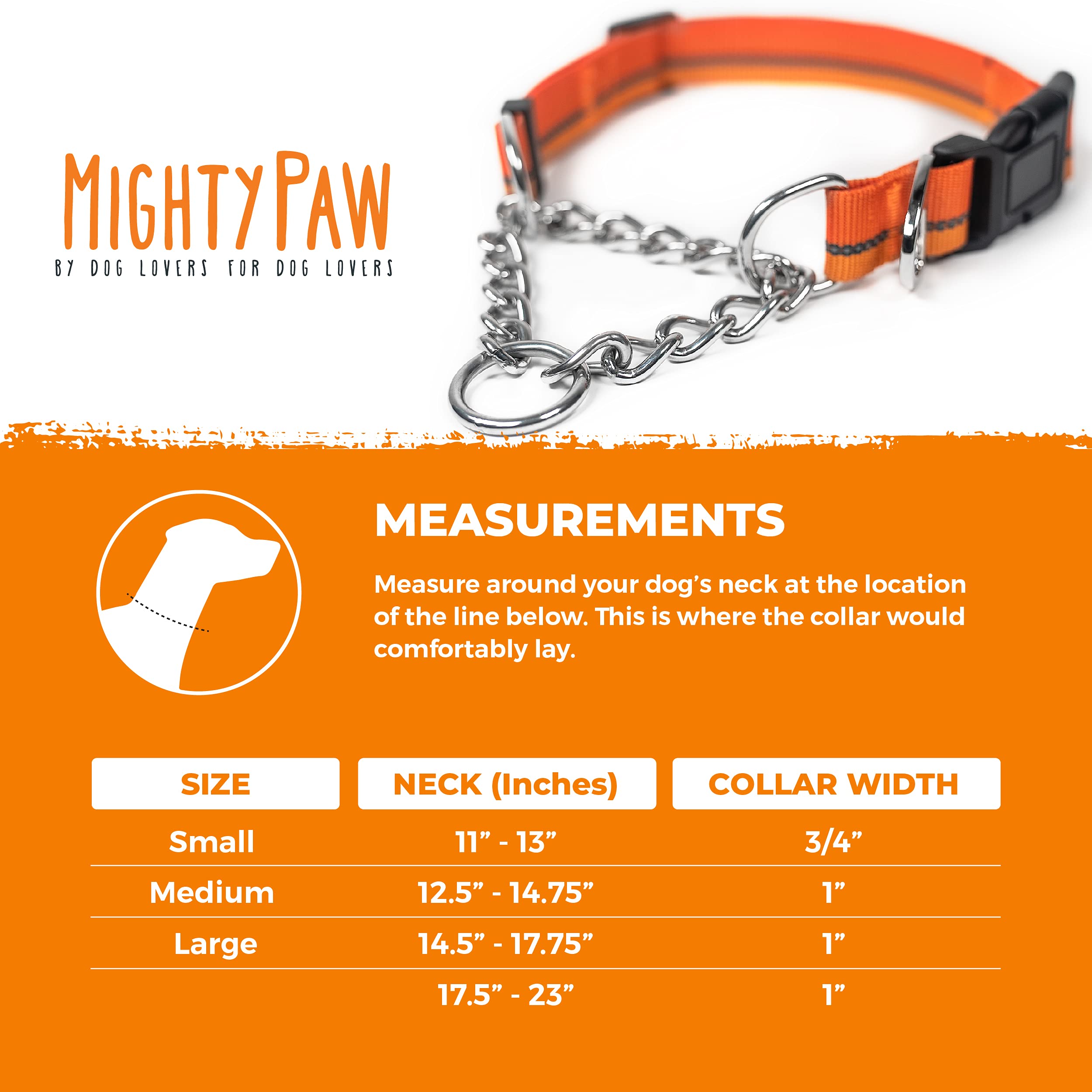 Mighty Paw collar martingale: dos anillas para adaptar entre entrenamiento y uso normal.