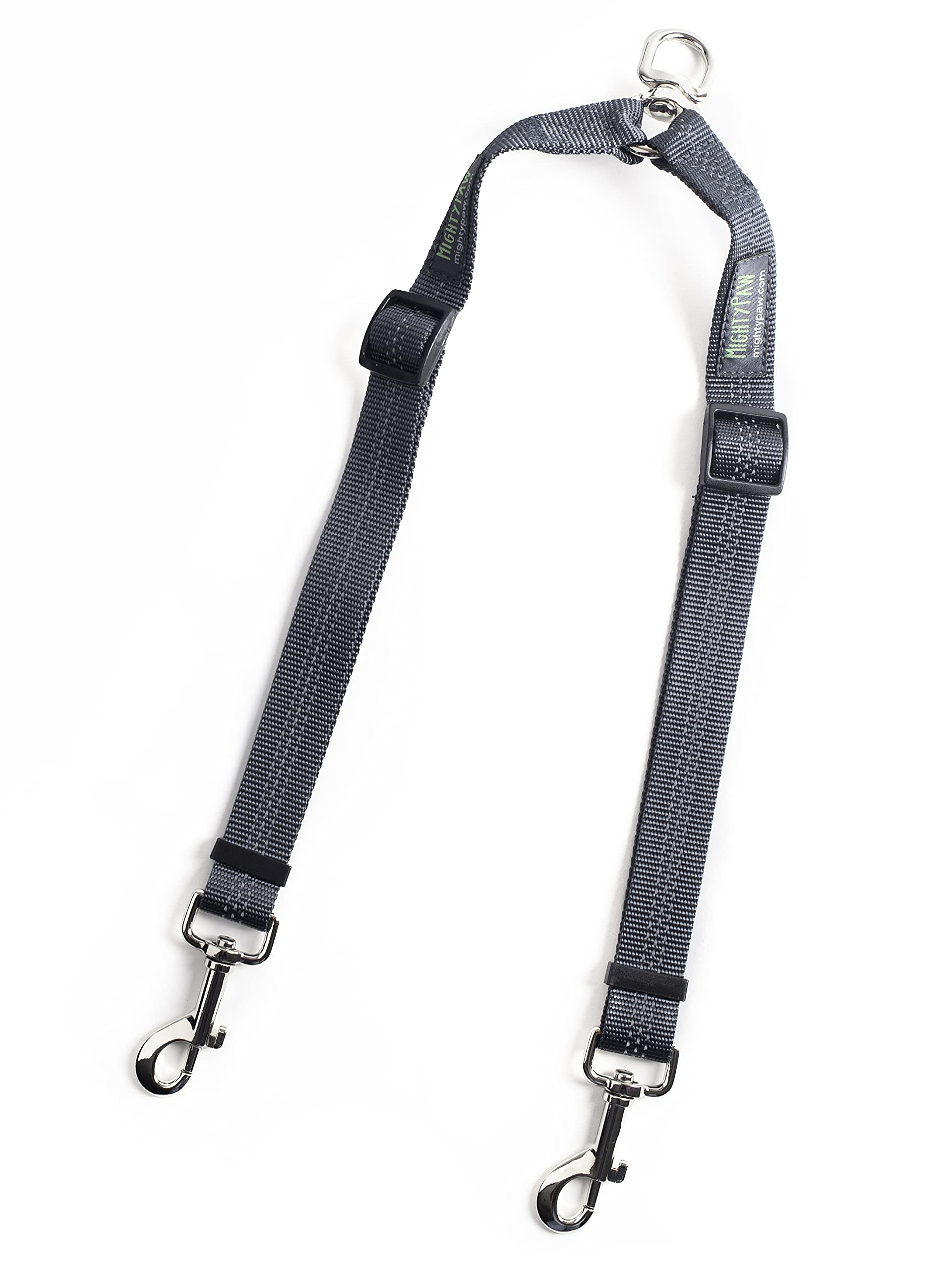 Mighty Paw doble correa para dos perros, vista completa para paseos coordinados.