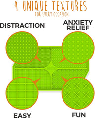 Mighty Paw Dog Lick Pad quad textures provide varied rewards for training and boredom relief.