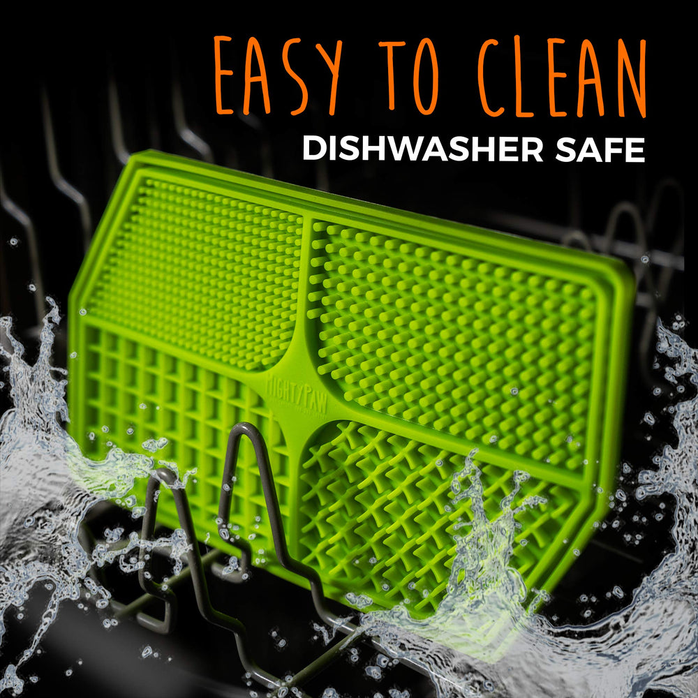 Mighty Paw Dog Lick Pad is dishwasher-safe for quick cleaning after use.
