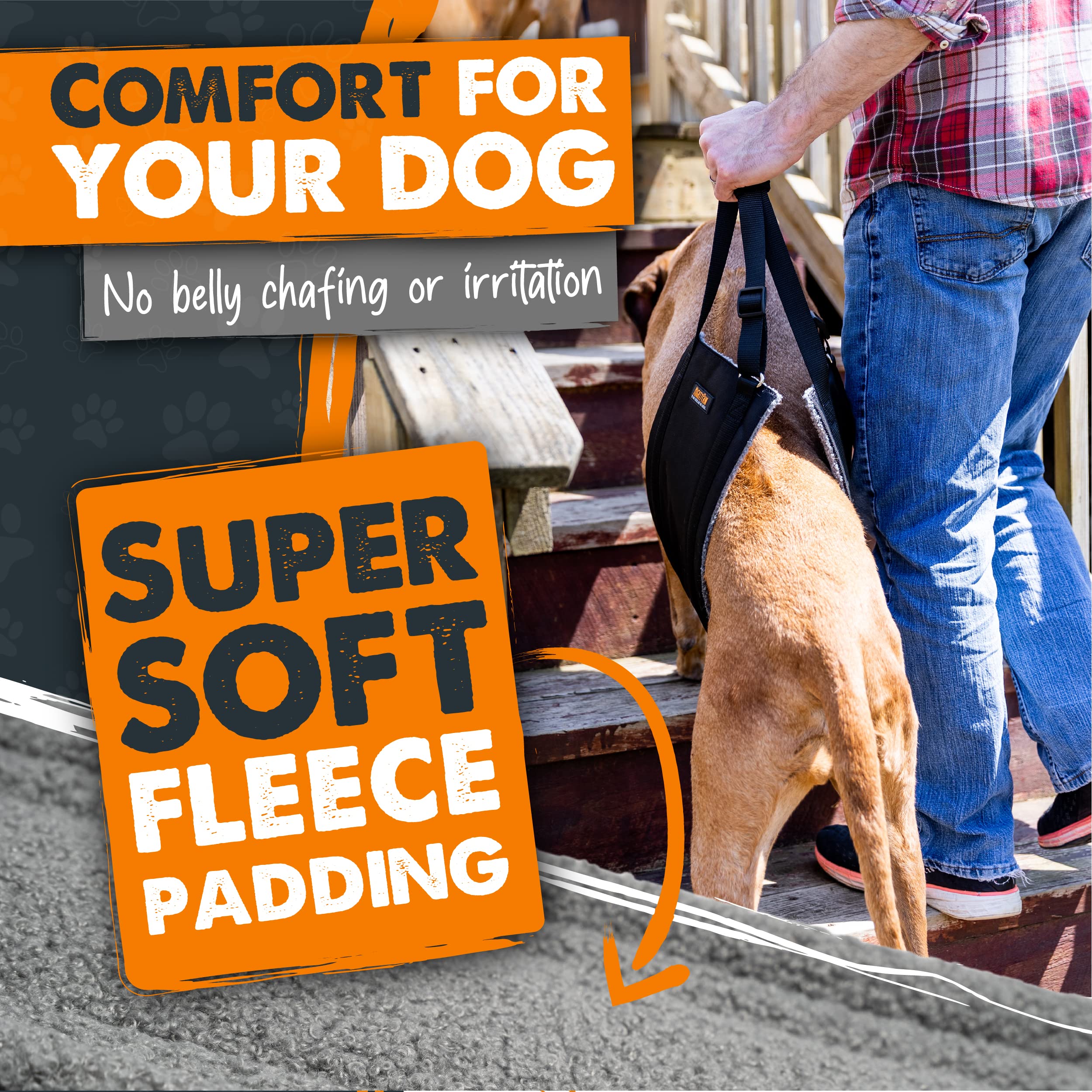 Mighty Paw dog lift harness adjustable length for different dog sizes