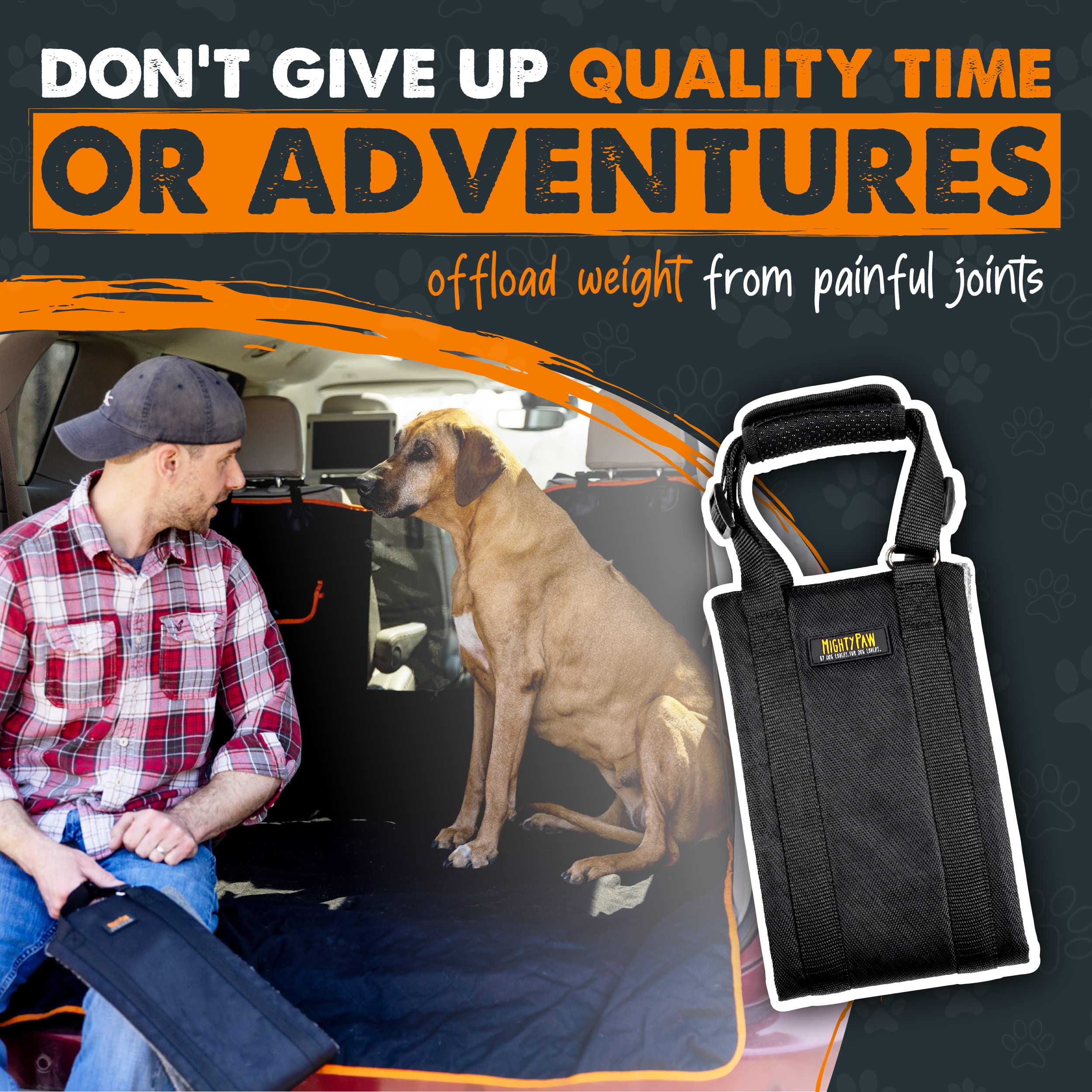 Mighty Paw dog lift harness soft-fleece lining cushions the belly during lifts