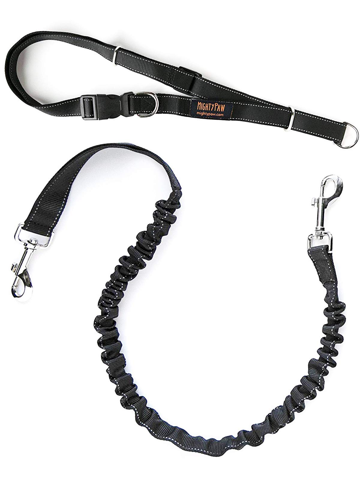 Mighty Paw Hands Free Dog Leash belt enables hands-free walking for busy city sidewalks.