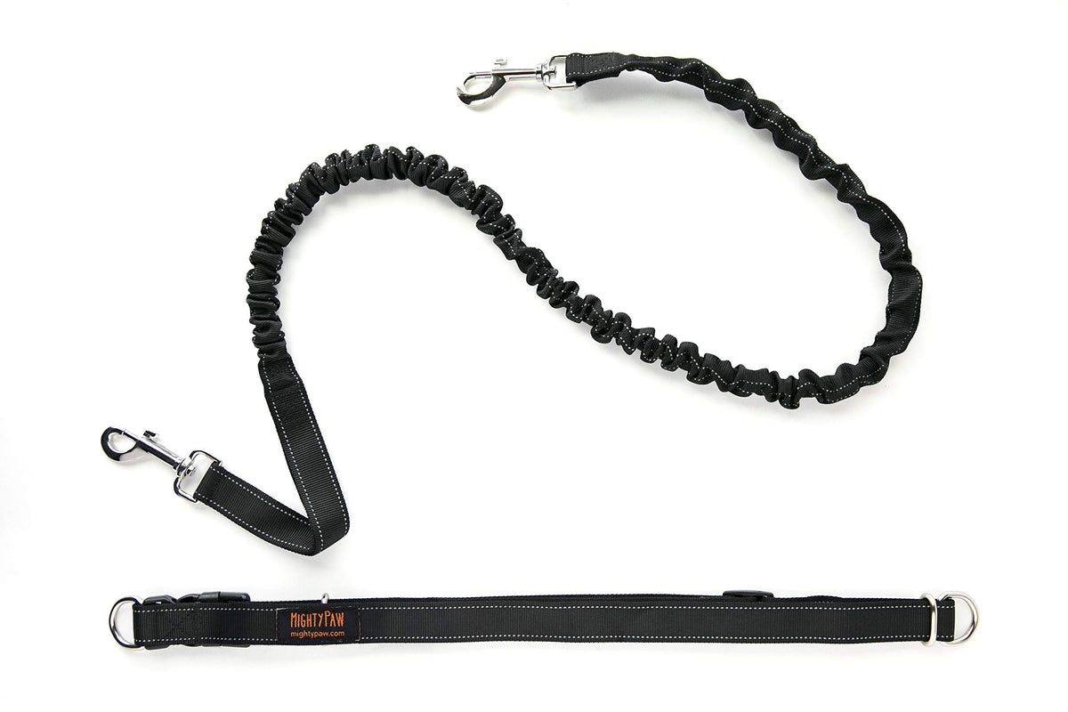 Mighty Paw Hands Free Dog Leash main image shows hands-free walking with a secure waist belt.