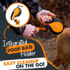 Mighty Paw 16 ft leash extended showing reach and control.