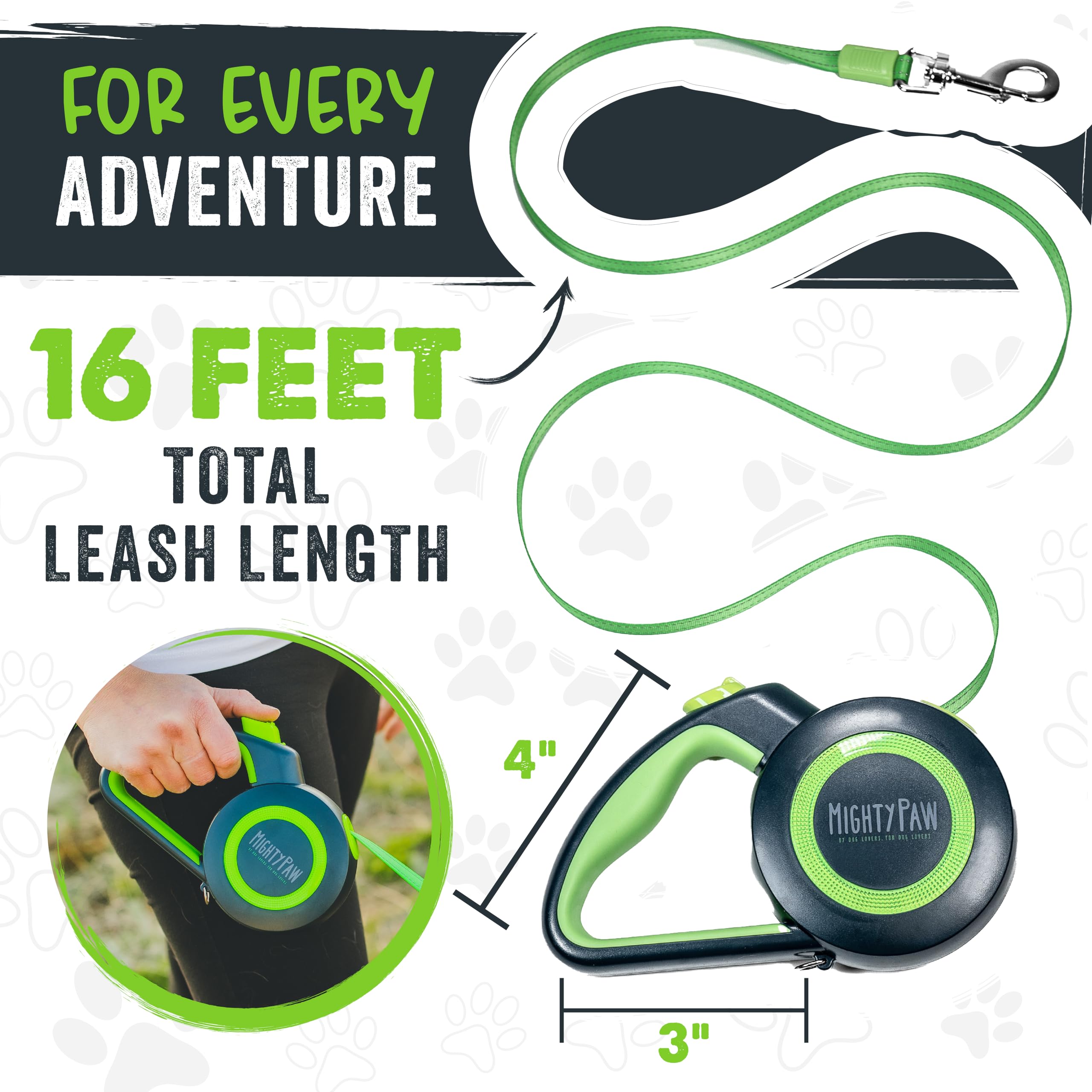 Mighty Paw mango ergonómico antideslizante para un agarre cómodo.