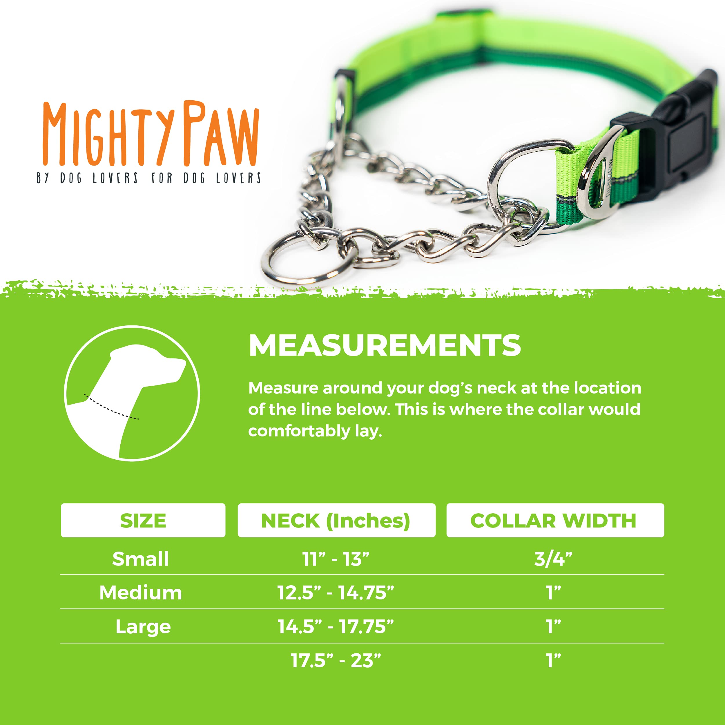 Mighty Paw Martingale Collar 2.0 heavy-duty buckle in rugged finish