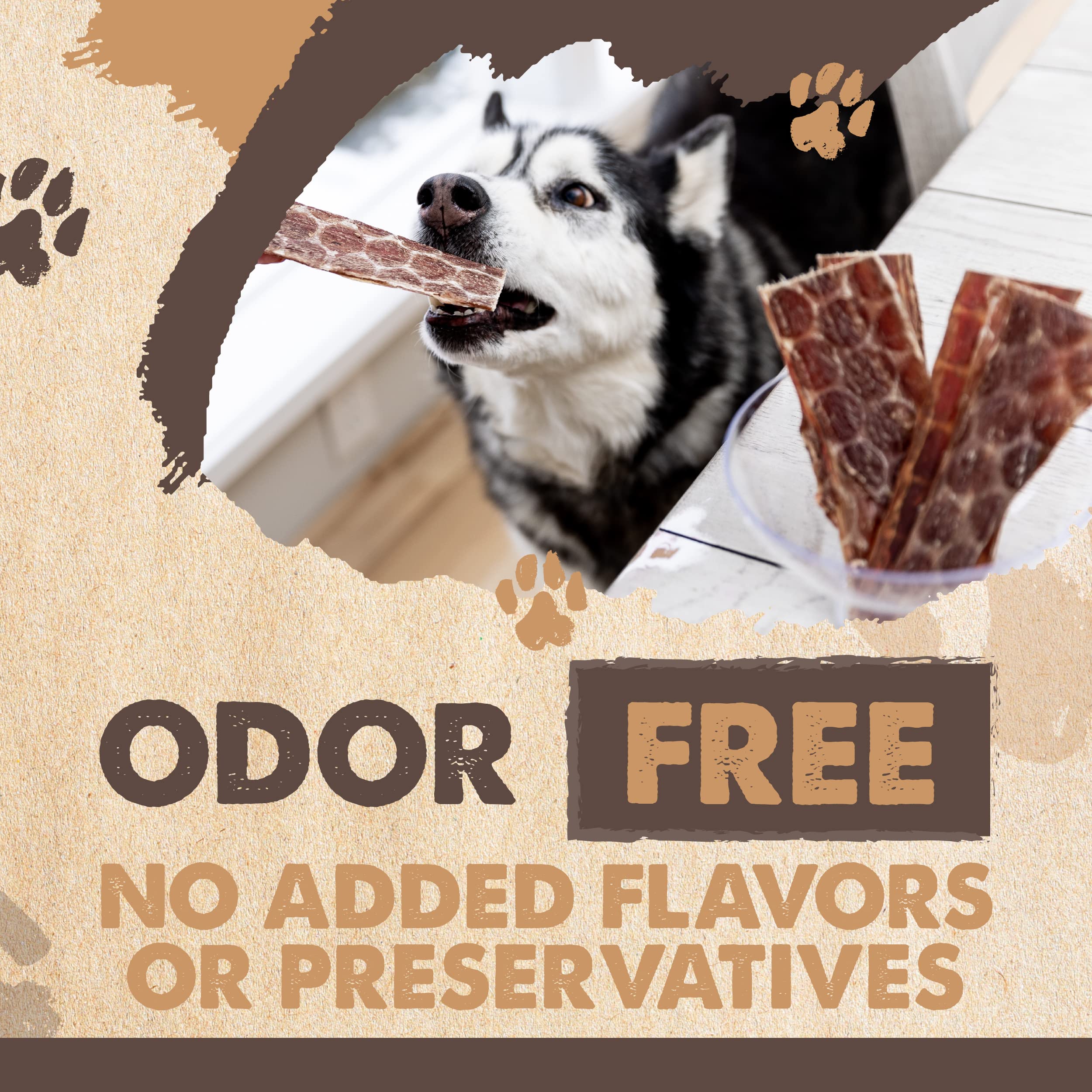Mighty Paw Naturals beef gullet jerky USA-made seal showcases domestic production