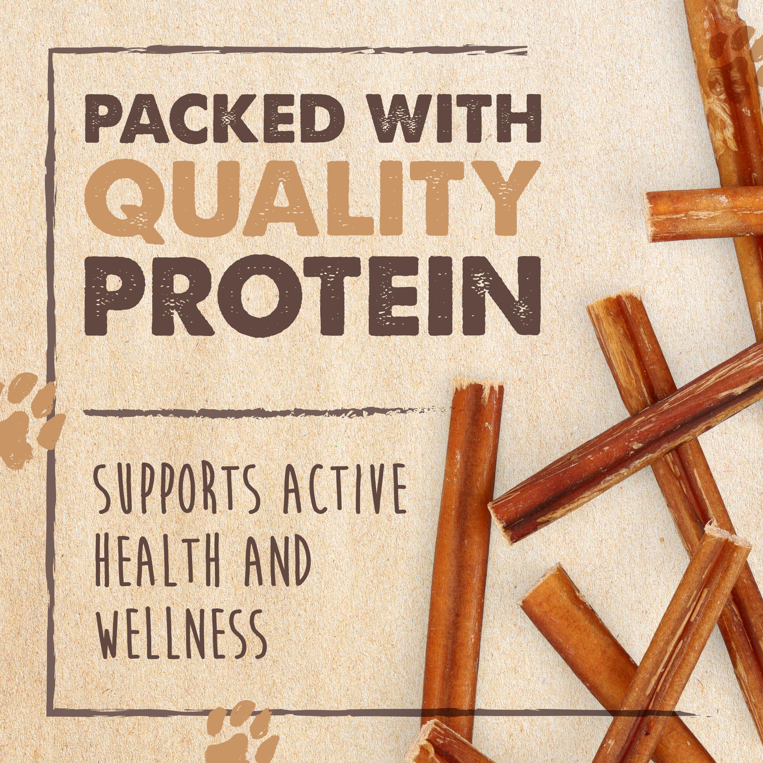 Mighty Paw Naturals resealable bag keeps bully sticks fresh between chews.