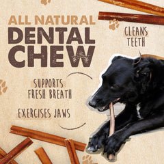 Mighty Paw Naturals bully sticks for small dogs shown as a satisfying, long-lasting chew