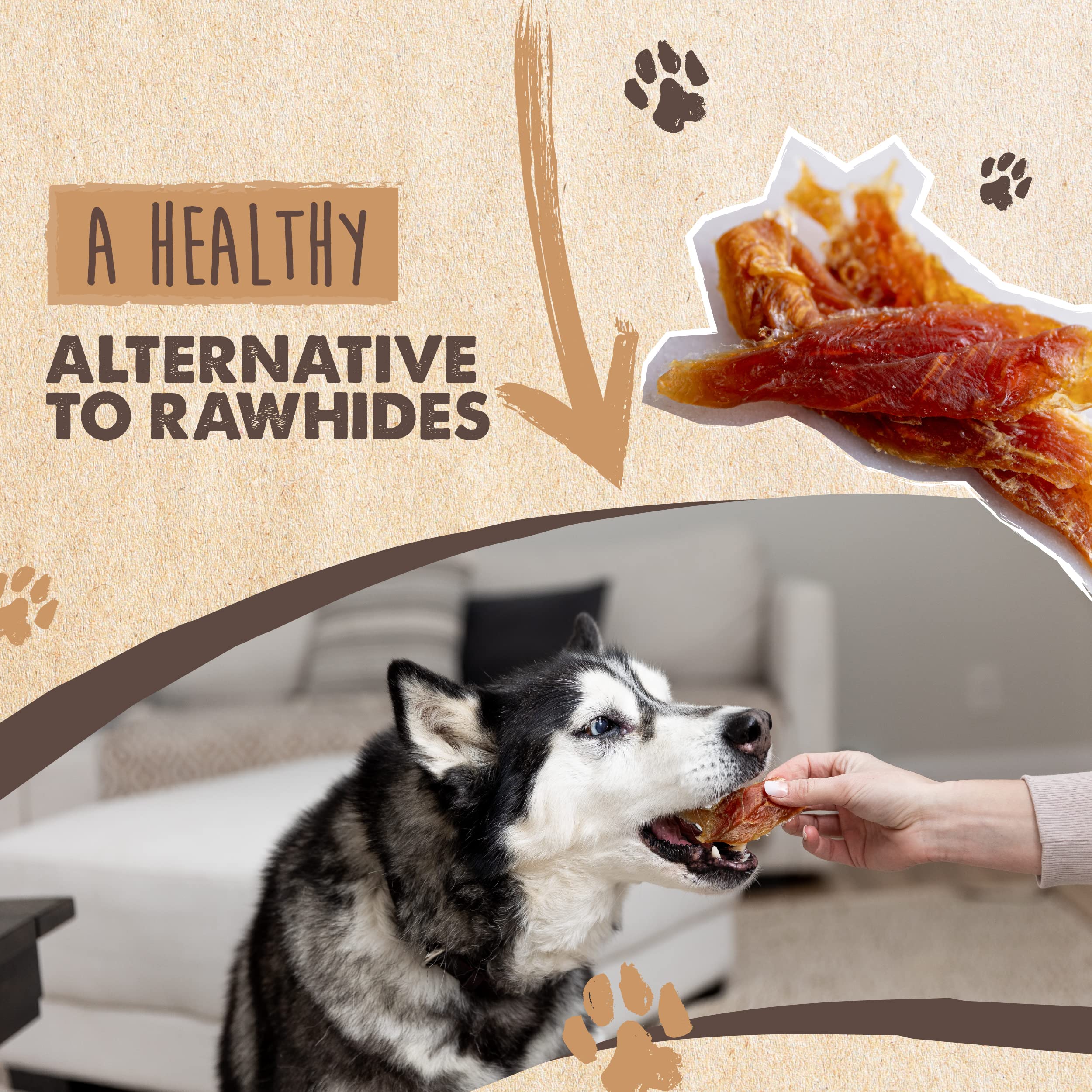 Mighty Paw Naturals Chicken Jerky drying-process emphasizes flavor preservation for tastier treats.