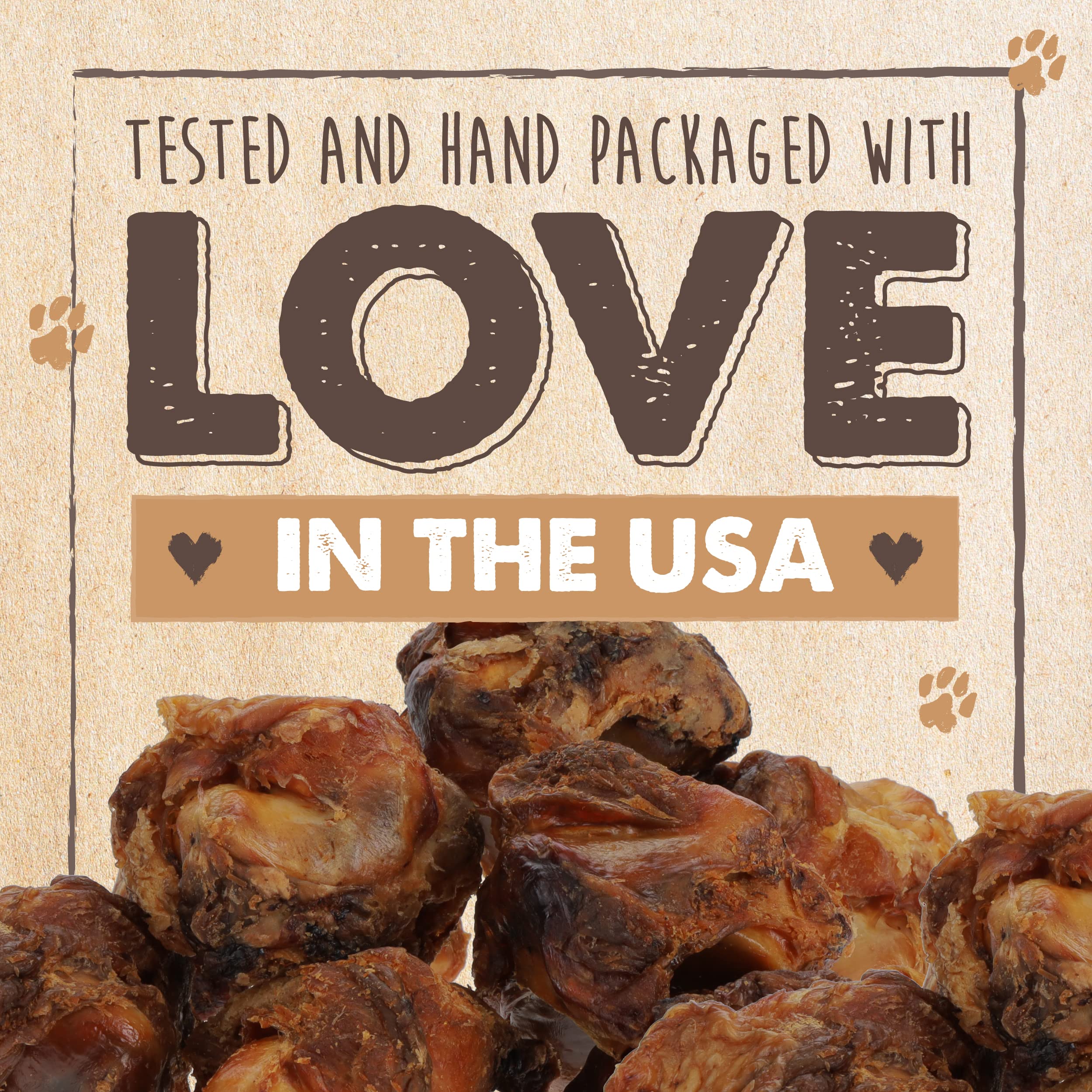 Mighty Paw Naturals natural ingredients emphasize simple, single-ingredient beef knees for picky chewers.