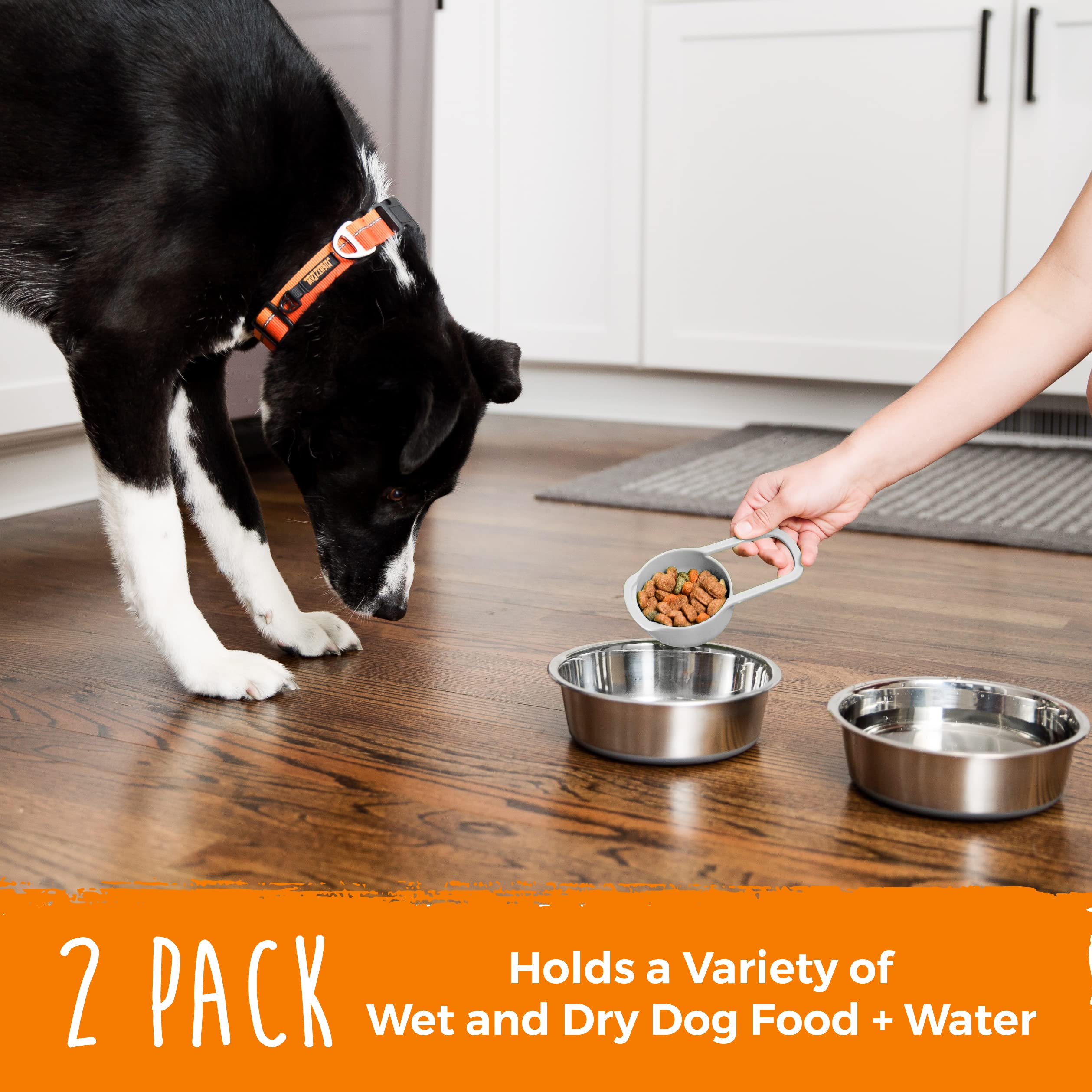 Mighty Paw no spill design reduces mess during meals and drinks.